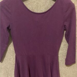 ♥️H&M Divided Plum Scoop Neck 3/4 Sleeve Fit & Flare Skater Dress XS